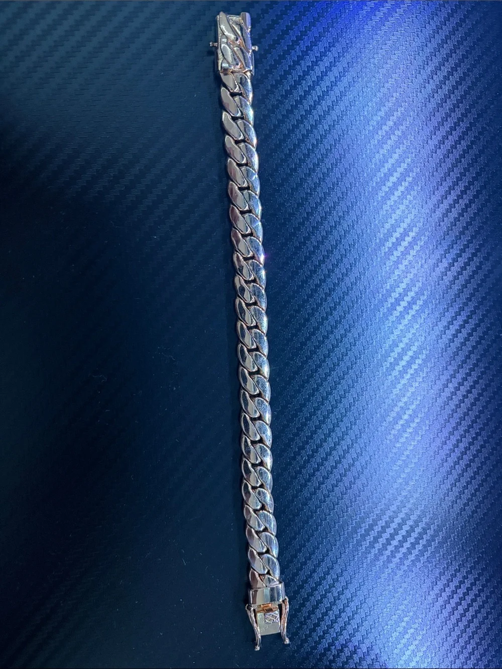 Gold Cuban Link Bracelet for Men - Polished Stainless Look